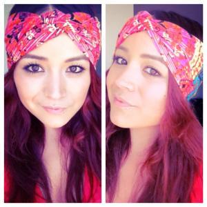 Multi color tribal print leopard faux turban