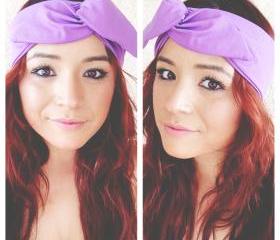 Lilac dolly bow headband