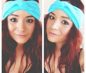Aqua faux turban