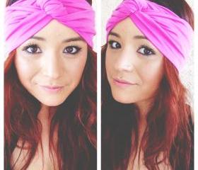 Bubble gum pink faux turban