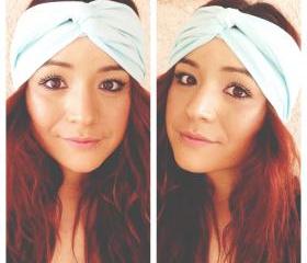 Baby blue faux turban
