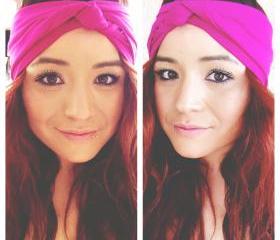 Fuchsia faux turban